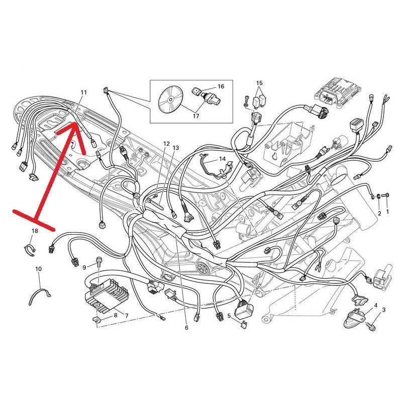 CABLAGE FEU ARRIERE NEUF 696 796 1100 MONSTER