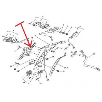 CROIX MAINTIENT SUPPORT DE PLAQUE DUCATI MONSTER