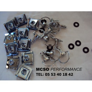 KIT DE 10 DZUS FIXATION DE CARENAGE DIAMETRE 6 LONGUEUR 12MM 