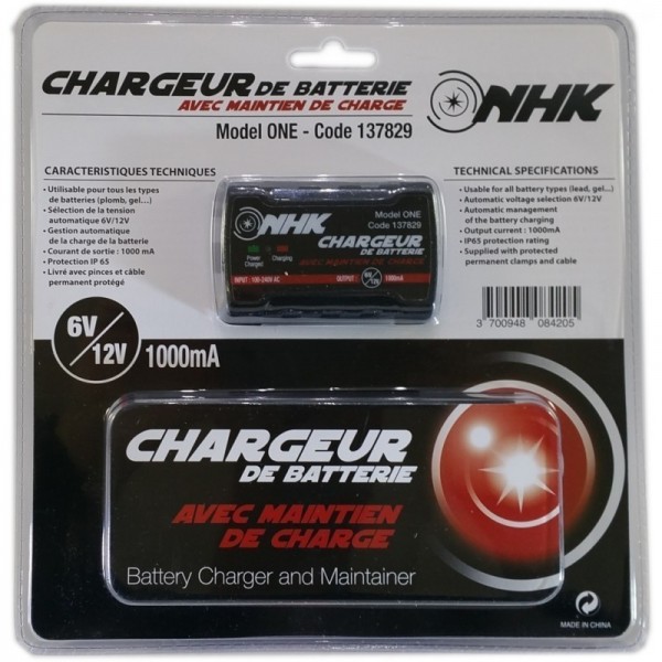 CHARGEUR DE BATTERIE 12V / 6V MAINTIENT DE CHARGE