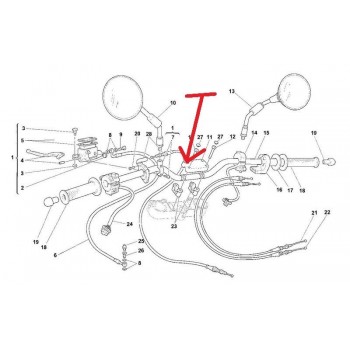 PONTET DE GUIDON NEUF DUCATI PARTIE SUPERIEUR