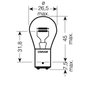 AMPOULE 12V-21/5W / STOP OU CLIGNOTANTS 2 FILS CULOT BAY15D