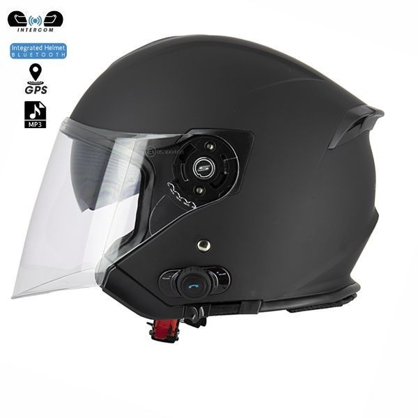Casque Jet INTERCOM S770 Kyle - Noir Mat - Taille XL - Bluetooth intégré S-LINE