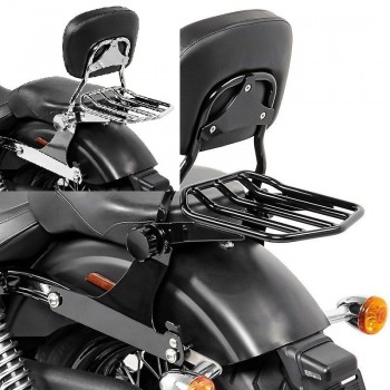 KIT ENSEMBLE SISSY BAR + PORTE PAQUET DYNA  // CHROME OU NOIR HARLEY DAVIDSON