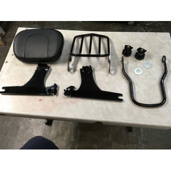 KIT ENSEMBLE SISSY BAR + PORTE PAQUET DYNA  // CHROME OU NOIR HARLEY DAVIDSON