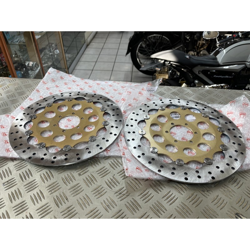 PAIRE DE DISQUES DE FREIN DUCATI INOX 320MM 888 851 900SS - NEUF -