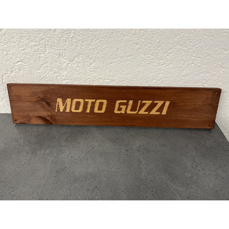 Moto guzzi pancarte bois de sapin pour déco - NEUF -