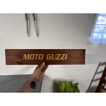 Moto guzzi pancarte bois de sapin pour déco - NEUF -