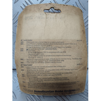 PLAQUETTES DE FREIN SBS 538 NEUVES