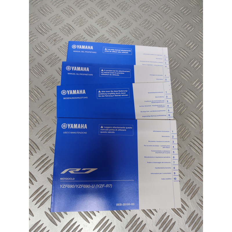 MANUEL DE L'UTILISATEUR YAMAHA YZF-R7 MULTILINGUE