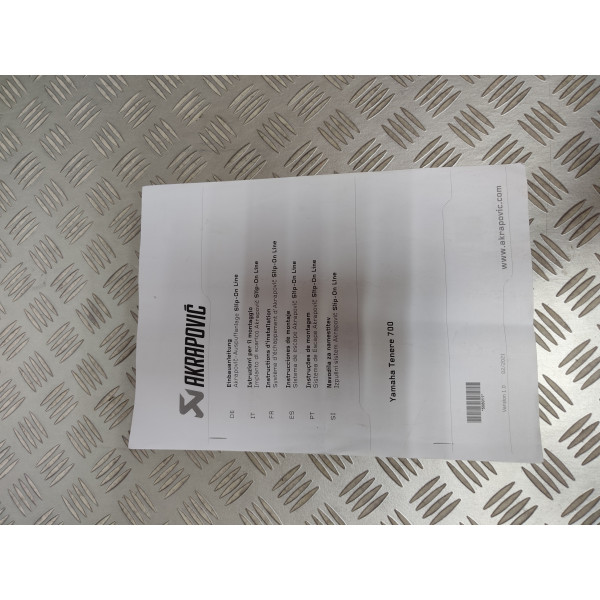 NOTICE INSTALLATION SILENCIEUX POUR YAMAHA TENERE 700
