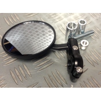 NEUF RETROVISEUR EMBOUT DE GUIDON TYPE CAFE RACER 