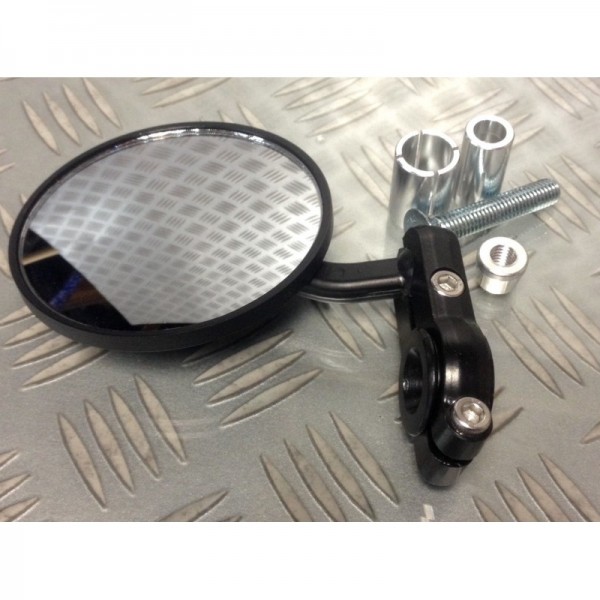 NEUF RETROVISEUR EMBOUT DE GUIDON TYPE CAFE RACER 