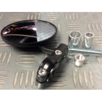 NEUF RETROVISEUR EMBOUT DE GUIDON TYPE CAFE RACER 