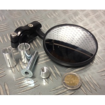 NEUF RETROVISEUR EMBOUT DE GUIDON TYPE CAFE RACER