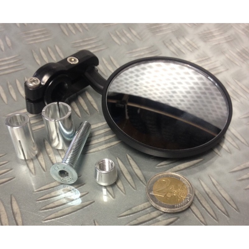 NEUF RETROVISEUR EMBOUT DE GUIDON TYPE CAFE RACER
