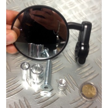 NEUF RETROVISEUR EMBOUT DE GUIDON TYPE CAFE RACER