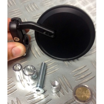 NEUF RETROVISEUR EMBOUT DE GUIDON TYPE CAFE RACER