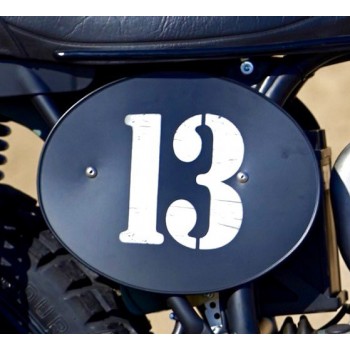 NEUF PAIRE PLAQUE LATERAL CAFE RACER