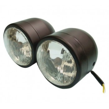 NEUF PHARE DOUBLE OPTIQUE CAFE RACER CUSTOM