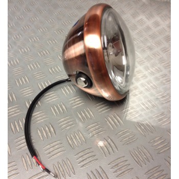 NEUF PHARE AVANT CAFE RACER EFFET CUIVRE