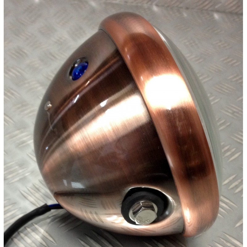 NEUF PHARE AVANT CAFE RACER EFFET CUIVRE