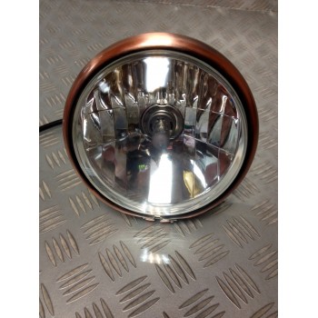 NEUF PHARE AVANT CAFE RACER EFFET CUIVRE