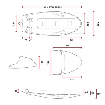 KIT SELLE CAFE RACER YAMAHA 400 SR // NEUF