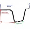 GUIDON NEUF GROS DIAMETRE NOIR OU CHROME