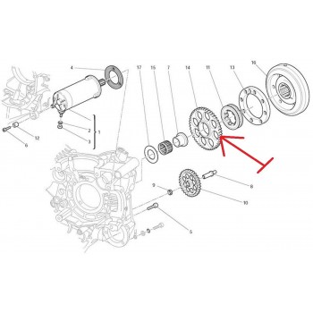 NEUF COURONNE CRANTE DUCATI 71 DENTS