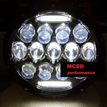 PHARE AVANT LED NEUF TYPE CAFE RACER METAL 