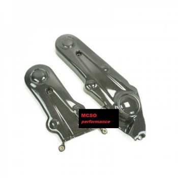 PAIRE CACHE COUVRE COURROIE BELT CAP  HYPERMOTARD MONSTER CARBONE